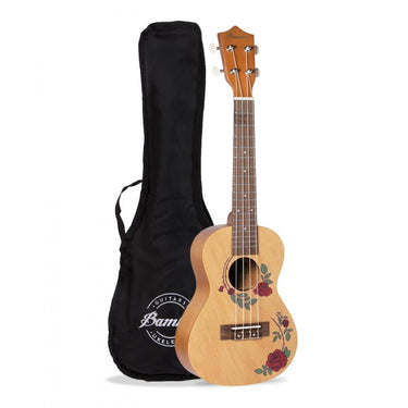 Ukelele Concierto Bamboo Bu-23 Roses Ukulele Con Funda Uculele